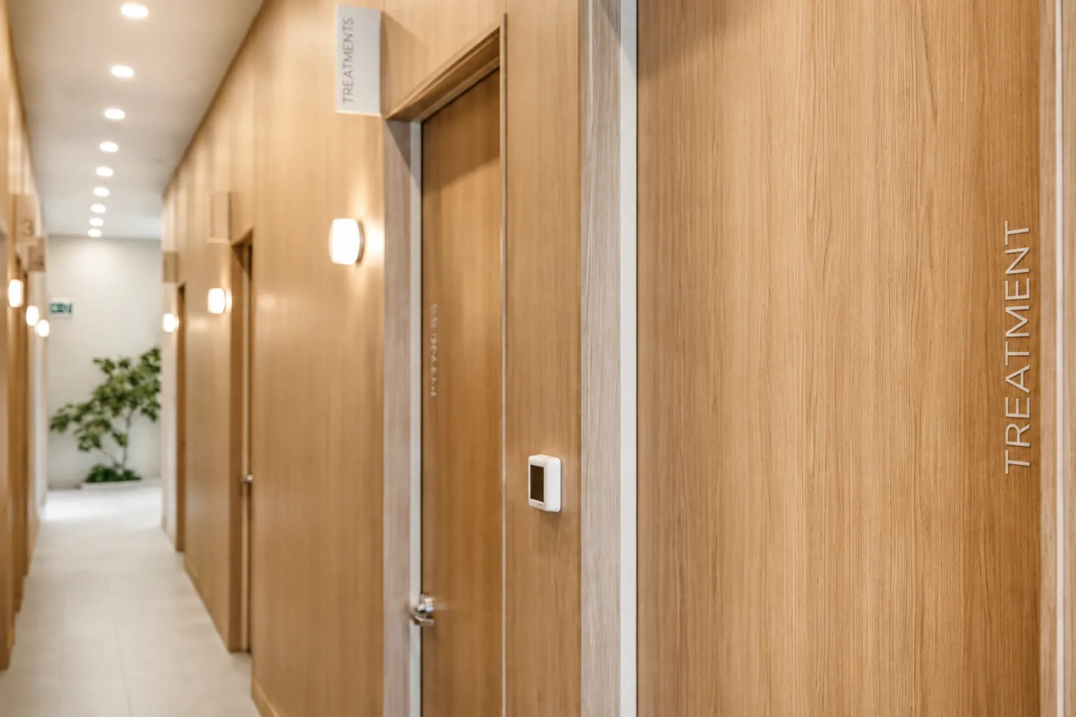 The treatment hallway at Optimal Clinic